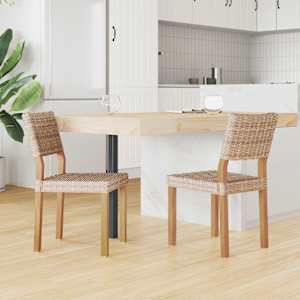 Jídelní židle 2 pcs Přírodní 46 x 55 x 84 cm Kubu ratan - obrázek 3