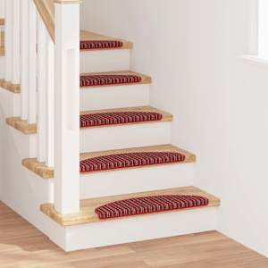 Samolepicí schodové rohože 15 pcs Červená 65 x 21 x 4 cm - obrázek 1