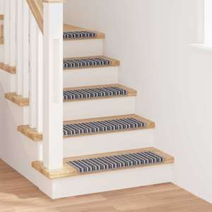 Samolepicí schodové rohože Pruhovaný 15 pcs Šedá 65 x 21 x 4 cm - obrázek 1