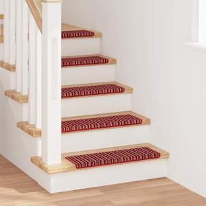 Samolepilni stopniščni tepihi 15 pcs Rdeča 65 x 21 x 4 cm