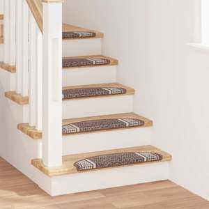 Samolepicí schodové rohože 15 pcs Hnědá 65 x 21 x 4 cm - obrázek 1
