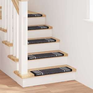Samolepicí schodové rohože 15 pcs Antracit 65 x 21 x 4 cm - obrázek 1