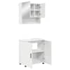 vidaXL Vannitoa m&ouml;&ouml;bleset 2 tk Valge 61 x 35 x 64 cm Tehispuit, Metall