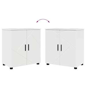 Sada koupelnového nábytku Nástěnný 2 pcs Vysoce lesklá bílá - obrázek 10
