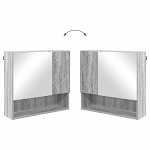 Sada koupelnového nábytku Nástěnný se dveřmi 2 pcs Šedá Sonoma - obrázek 9