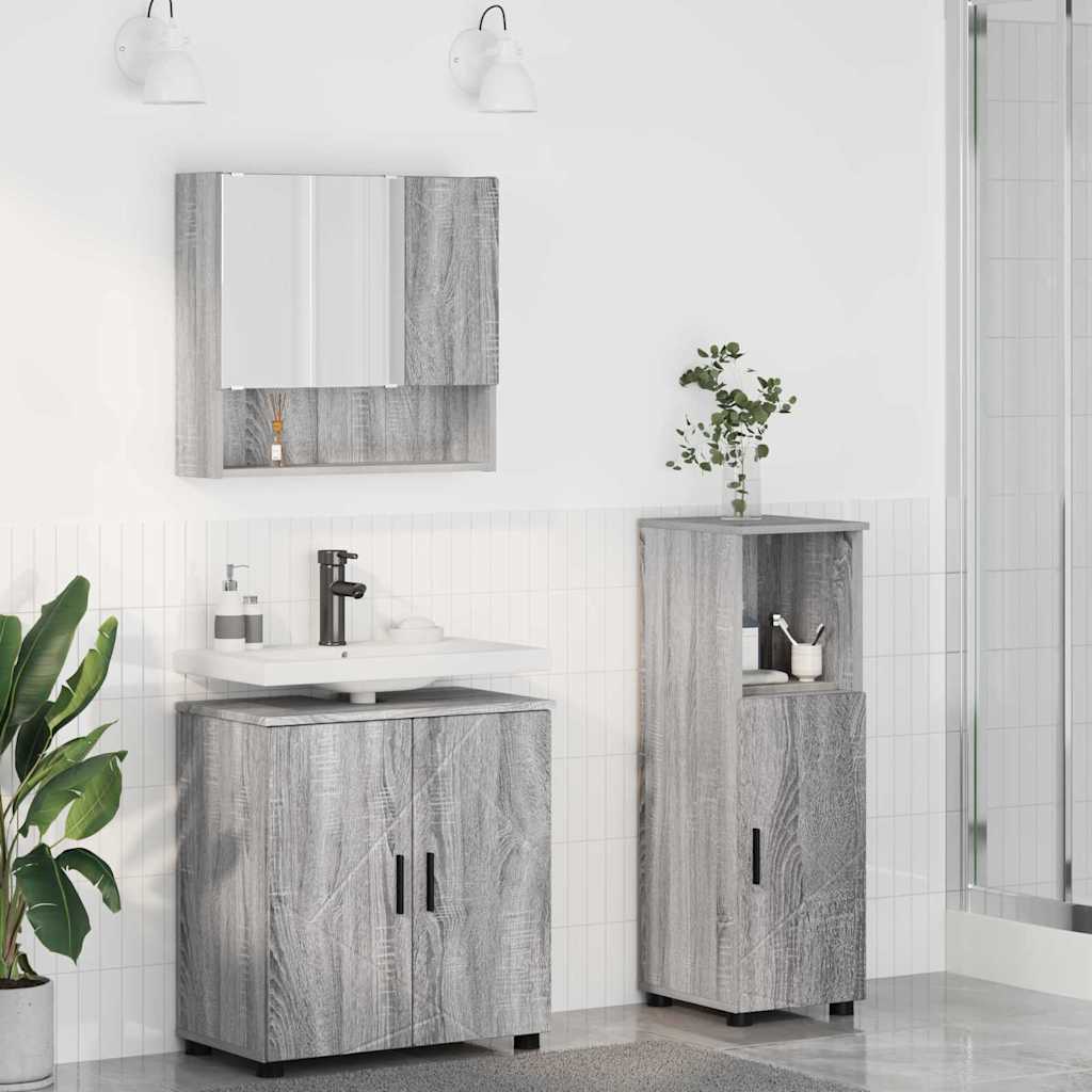 Vannitoa mööbleset 3 pcs Hall Sonoma 61 x 35 x 64 cm Tehispuit