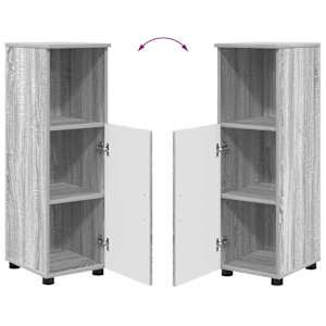 Sada koupelnového nábytku Nástěnný se dveřmi 3 pcs Šedá Sonoma - obrázek 13