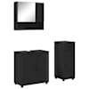 vidaXL Vannitoa m&ouml;&ouml;bleset 3 tk Must 61 x 35 x 64 cm Tehispuit, Metall