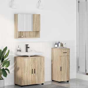 Sada koupelnového nábytku 3 ks Sonoma dub 61 x 35 x 64 cm - obrázek 1