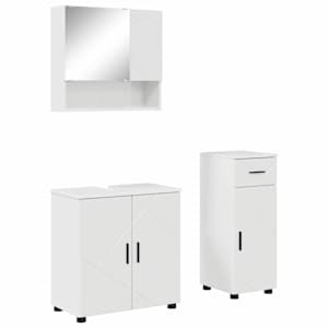 Sada koupelnového nábytku se zásuvkou 3 pcs Vysoce lesklá bílá - obrázek 2