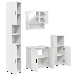 Sada koupelnového nábytku 4 pcs Bílá Kompozitní dřevo & kov - obrázek 2