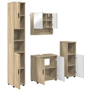 vidaXL Vannitoa m&ouml;&ouml;bleset 4 tk Sonoma tamm 61 x 35 x 64 cm