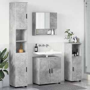 Sada koupelnového nábytku Nástěnný 4 pcs Betonově šedá - obrázek 1