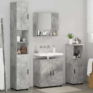 Sada koupelnového nábytku Nástěnný 4 pcs Betonově šedá - obrázek 4