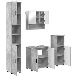 Sada koupelnového nábytku Nástěnný 4 pcs Betonově šedá - obrázek 2