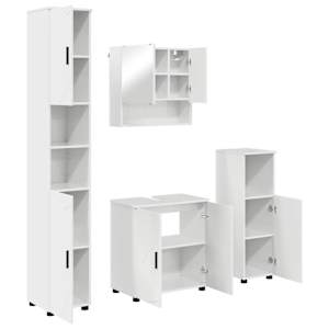 vidaXL Vannitoa m&ouml;&ouml;bleset 4 tk Kergelt l&auml;ikiv valge 61 x 35 x 64 cm
