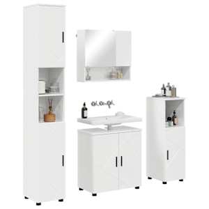 Sada koupelnového nábytku Nástěnný 4 pcs Vysoce lesklá bílá - obrázek 3