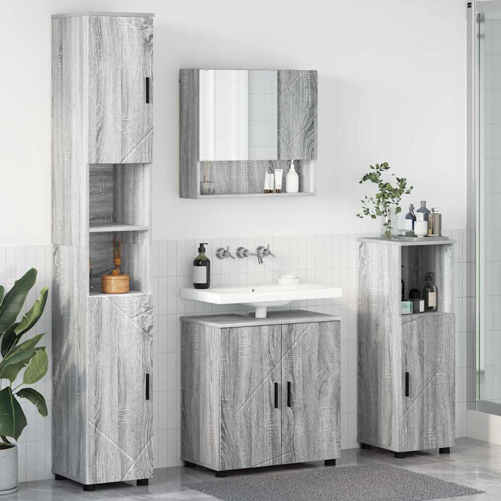 Vannitoa mööbleset 4 pcs Hall Sonoma 61 x 35 x 64 cm Tehispuit