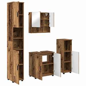 vidaXL Vannitoa m&ouml;&ouml;bleset 4 tk Vana puit 61 x 35 x 64 cm