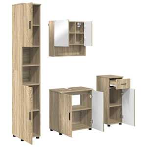 vidaXL Vannitoa m&ouml;&ouml;bleset 4 tk Sonoma tamm 61 x 35 x 64 cm
