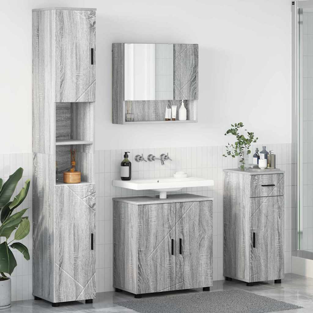 Vannitoa mööbleset 4 pcs Hall Sonoma 61 x 35 x 64 cm Tehispuit
