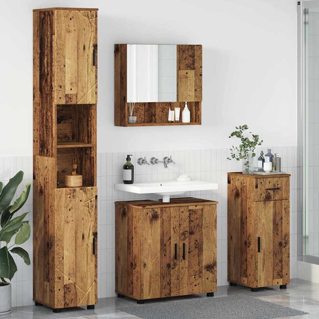 Vannitoa mööbleset 4 pcs Vana puit 61 x 35 x 64 cm Tehispuit