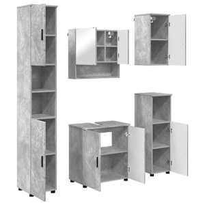 Sada koupelnového nábytku Nástěnný 5 pcs Betonově šedá - obrázek 2