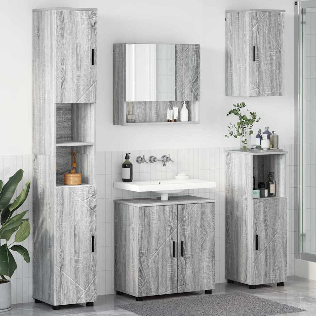 Vannitoa mööbleset 5 pcs Hall Sonoma 61 x 35 x 64 cm Tehispuit