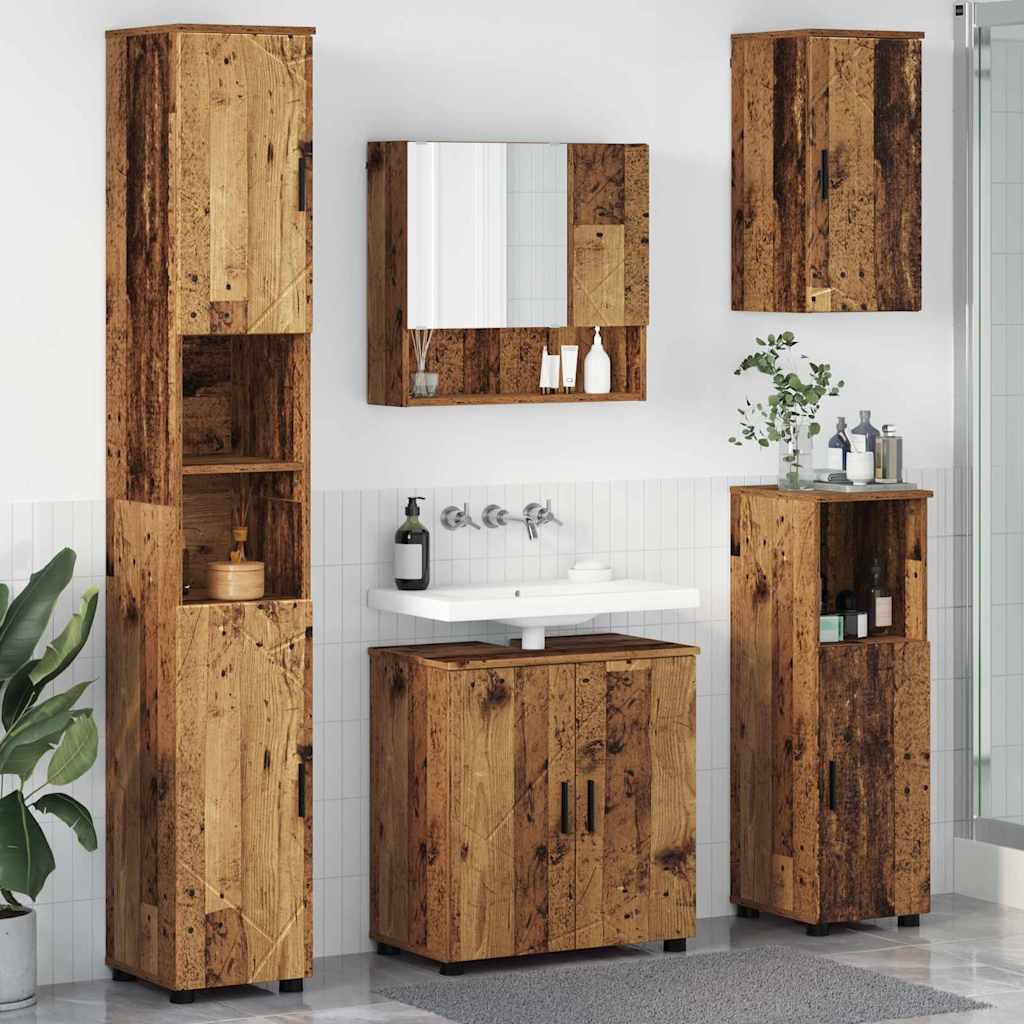 Vannitoa mööbleset 5 pcs Vana puit 61 x 35 x 64 cm Tehispuit