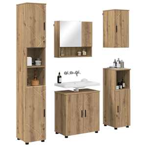 Sada koupelnového nábytku 5 ks Artisanový dub 61 x 35 x 64 cm - obrázek 3