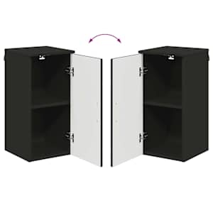 Sada koupelnového nábytku 5 pcs Černá Kompozitní dřevo & kov - obrázek 14