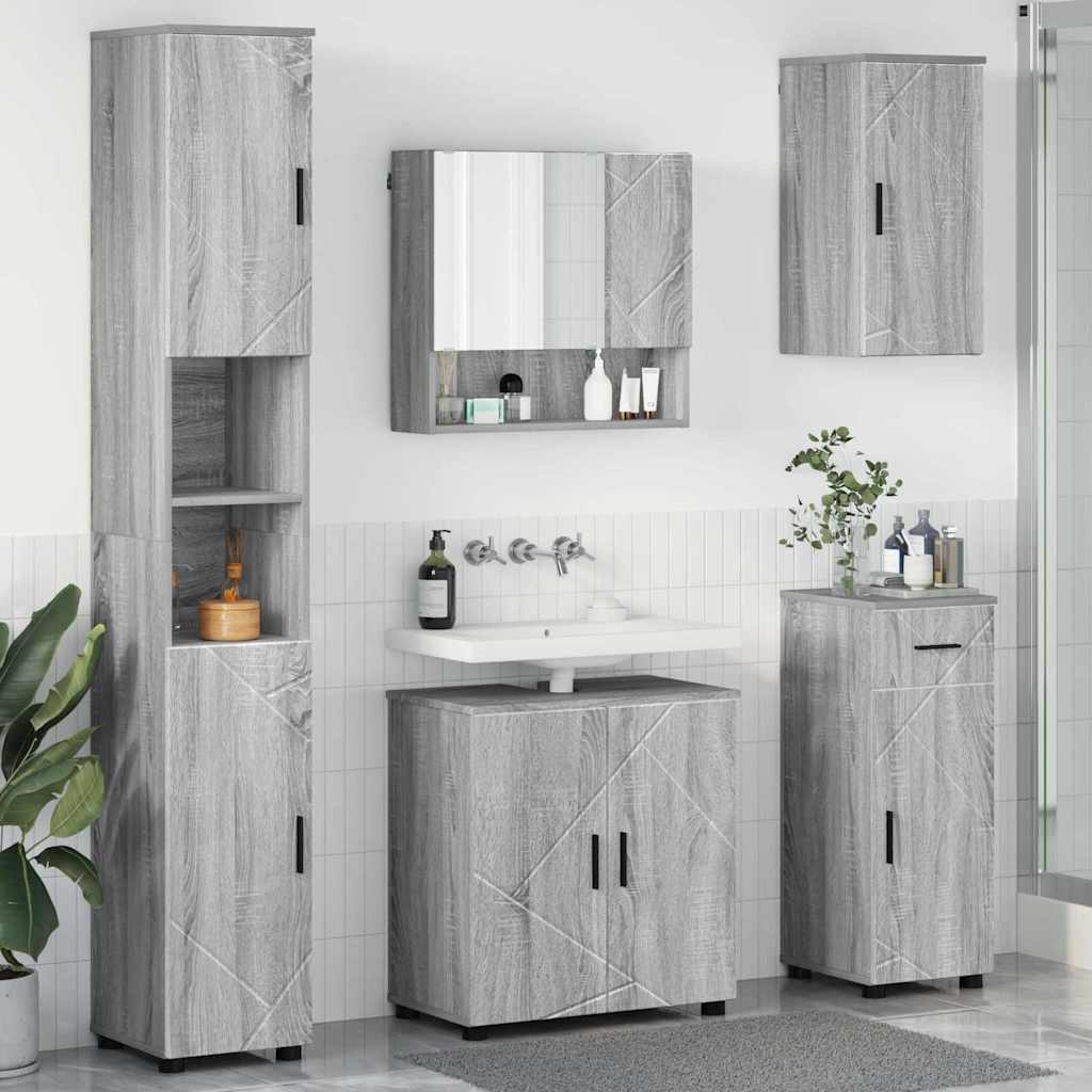 Vannitoa mööbleset 5 pcs Hall Sonoma 61 x 35 x 64 cm Tehispuit