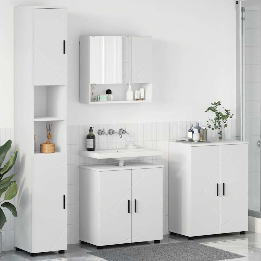 vidaXL Badezimmermöbel Set 4 pcs Weiß 61 x 35 x 64 cm Holzwerkstoff