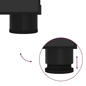 Sada koupelnového nábytku 4 pcs Černá Kompozitní dřevo & kov - obrázek 15