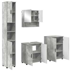 Sada koupelnového nábytku Nástěnný 4 pcs Betonově šedá - obrázek 2