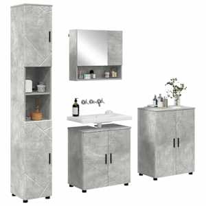 Sada koupelnového nábytku Nástěnný 4 pcs Betonově šedá - obrázek 3