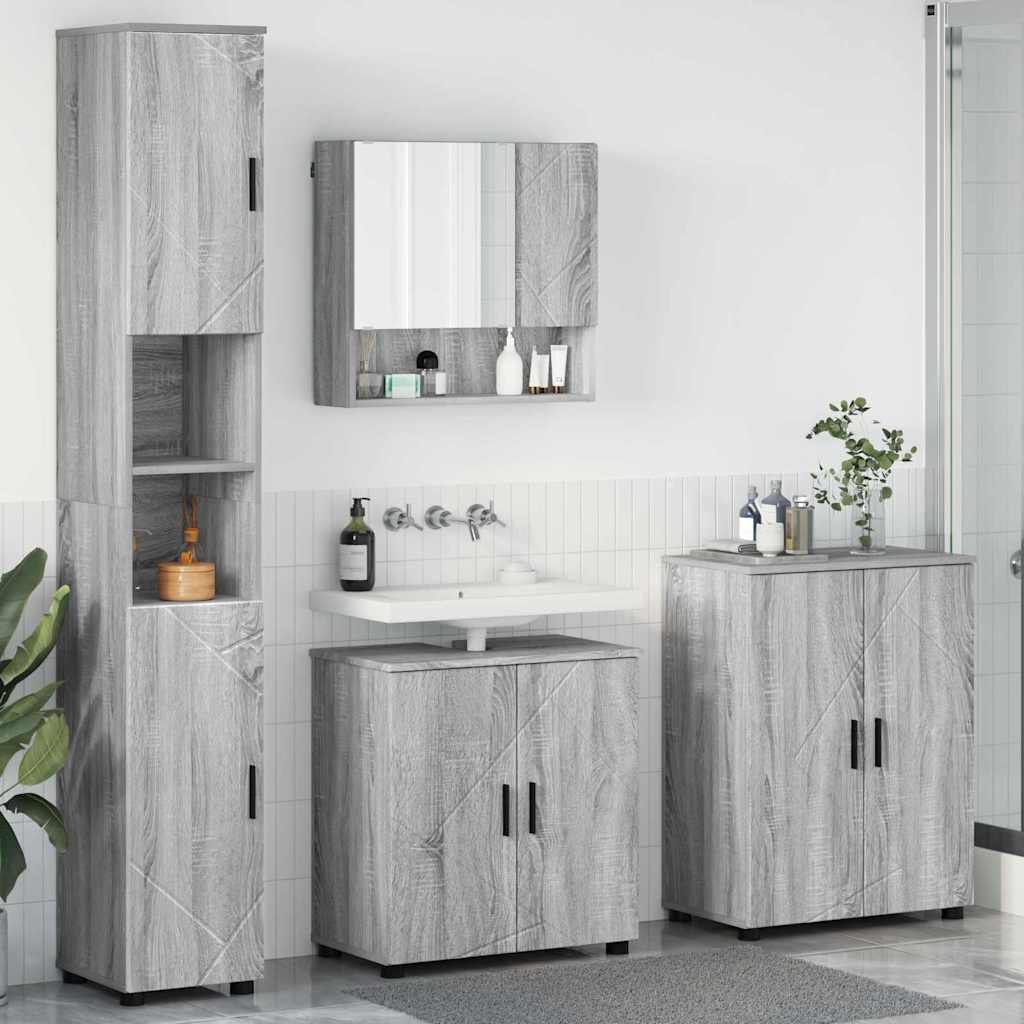 Vannitoa mööbleset 4 pcs Hall Sonoma 61 x 35 x 64 cm Tehispuit