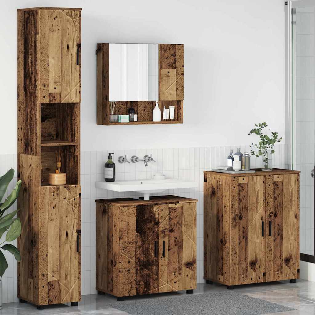 Vannitoa mööbleset 4 pcs Vana puit 61 x 35 x 64 cm Tehispuit