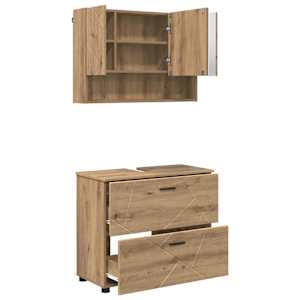 vidaXL Vannitoa m&ouml;&ouml;bleset 2 tk K&auml;sit&ouml;&ouml;puu 76,5 x 35 x 64 cm