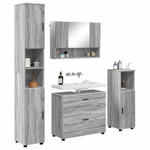 Sada koupelnového nábytku se zásuvkou 4 pcs Šedá Sonoma - obrázek 3