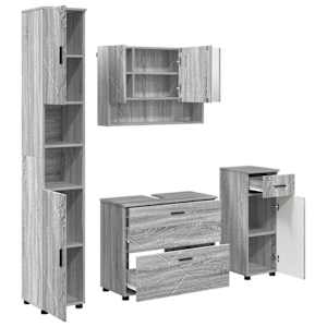 Sada koupelnového nábytku se zásuvkou 4 pcs Šedá Sonoma - obrázek 2