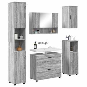 Sada koupelnového nábytku se zásuvkou 5 pcs Šedá Sonoma - obrázek 3