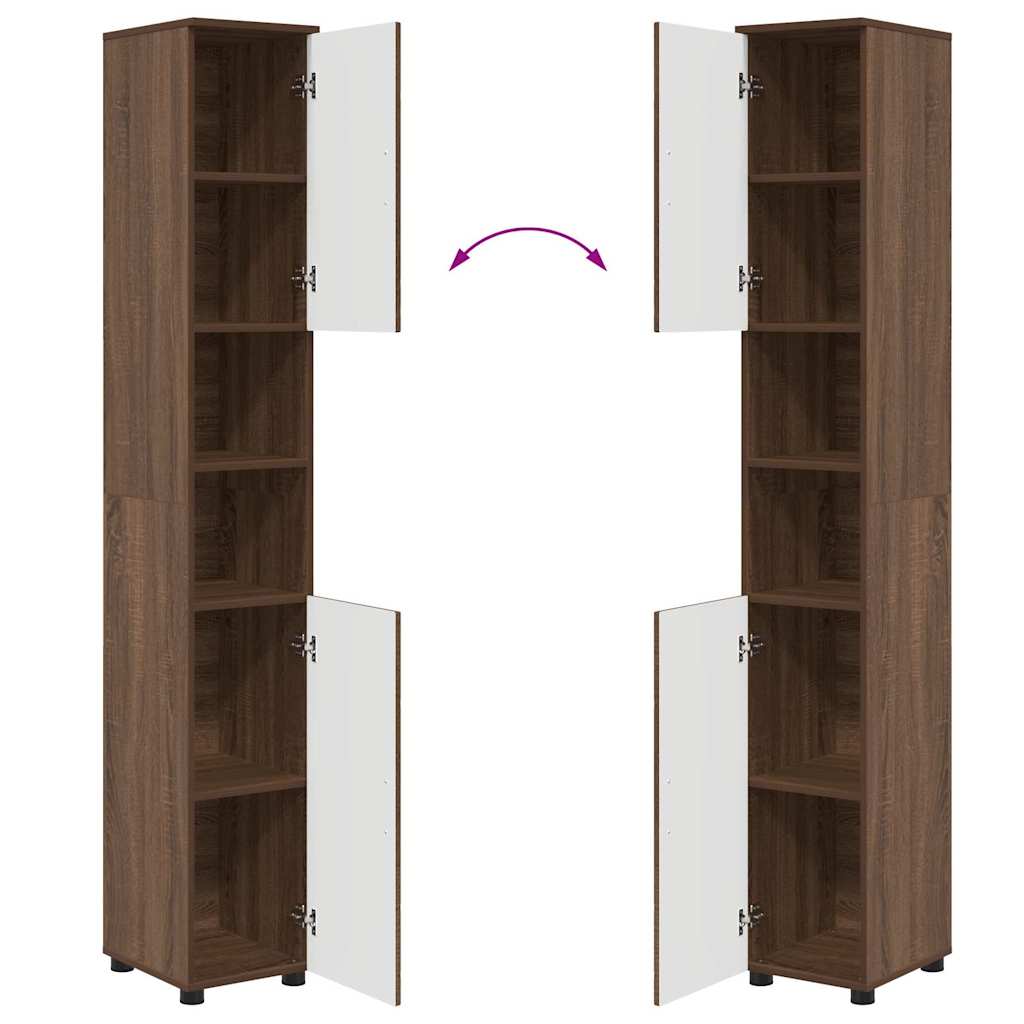 Vannas istabas mēbeļu komplekts ar atvilktni 5 pcs Brūns ozols