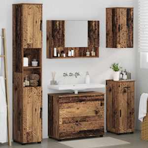 Sada koupelnového nábytku 5 ks Staré dřevo 35 x 30 x 192 cm - obrázek 4