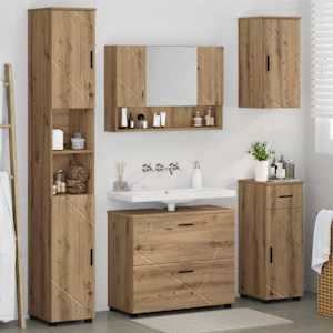Sada koupelnového nábytku 5 ks Artisanový dub 35 x 30 x 192 cm - obrázek 4