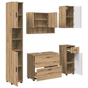 Sada koupelnového nábytku 5 ks Artisanový dub 35 x 30 x 192 cm - obrázek 2
