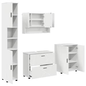 vidaXL Vannitoa m&ouml;&ouml;bleset 4 tk Valge 35 x 30 x 192 cm