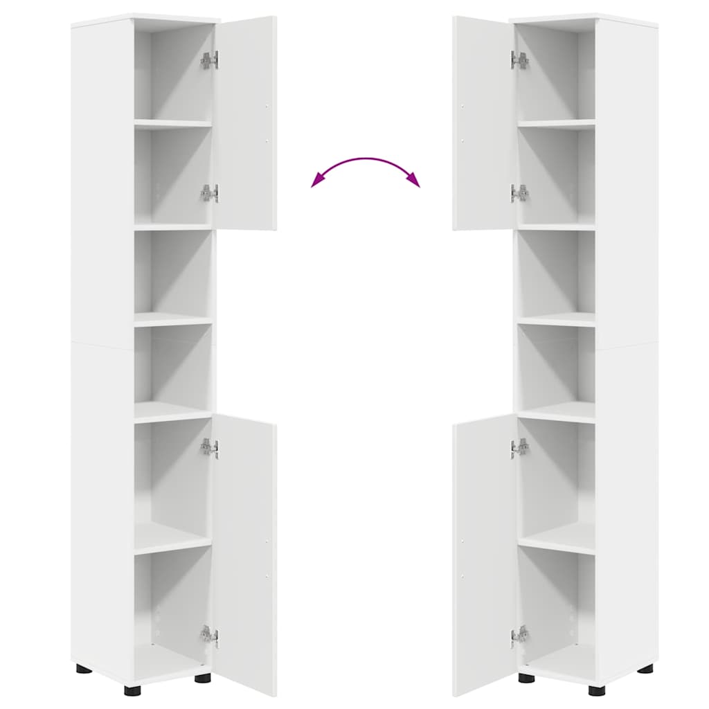 Komplet pohištva za kopalnico s predalom s polico 4 pcs Bela - slika 13