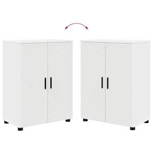 Sada koupelnového nábytku 4 pcs Bílá Skládané dřevo a kov - obrázek 12