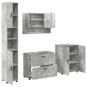vidaXL Vannitoa m&ouml;&ouml;bleset 4 tk Betoonhall 35 x 30 x 192 cm